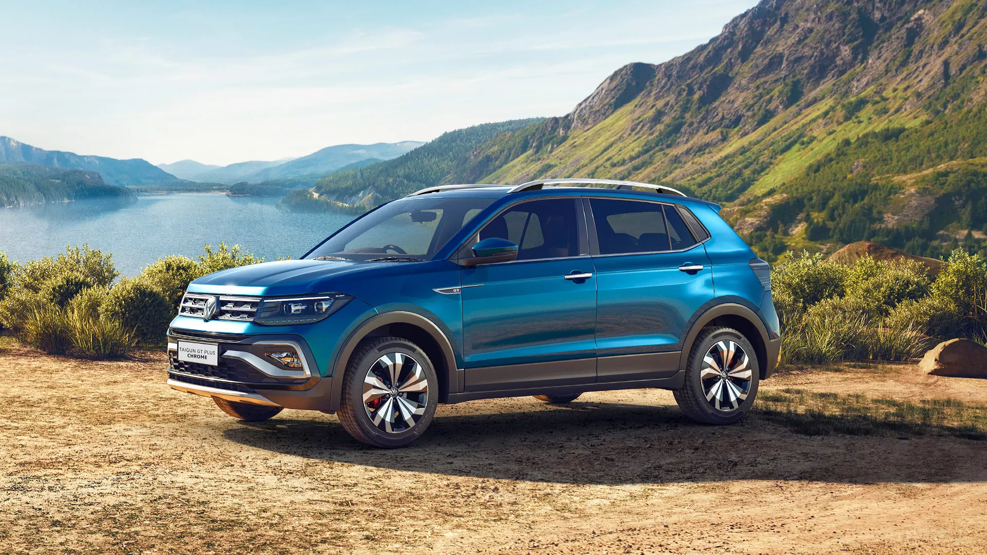 Volkswagen Taigun Chrome SUV with premium chrome trim hero banner